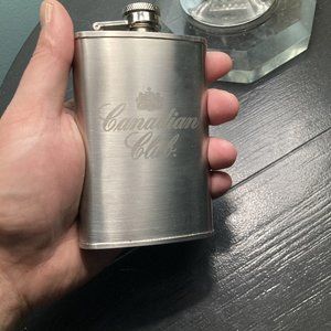 Canadian Club Reserve Flask Stainless Steel Awesome Condition 5oz